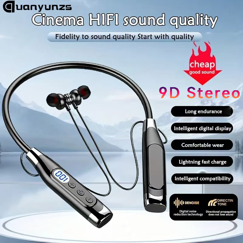 Magnetic Neckband Sports Earphones - 진정한 스테레오 무선 헤드폰, 블루투스 넥밴드