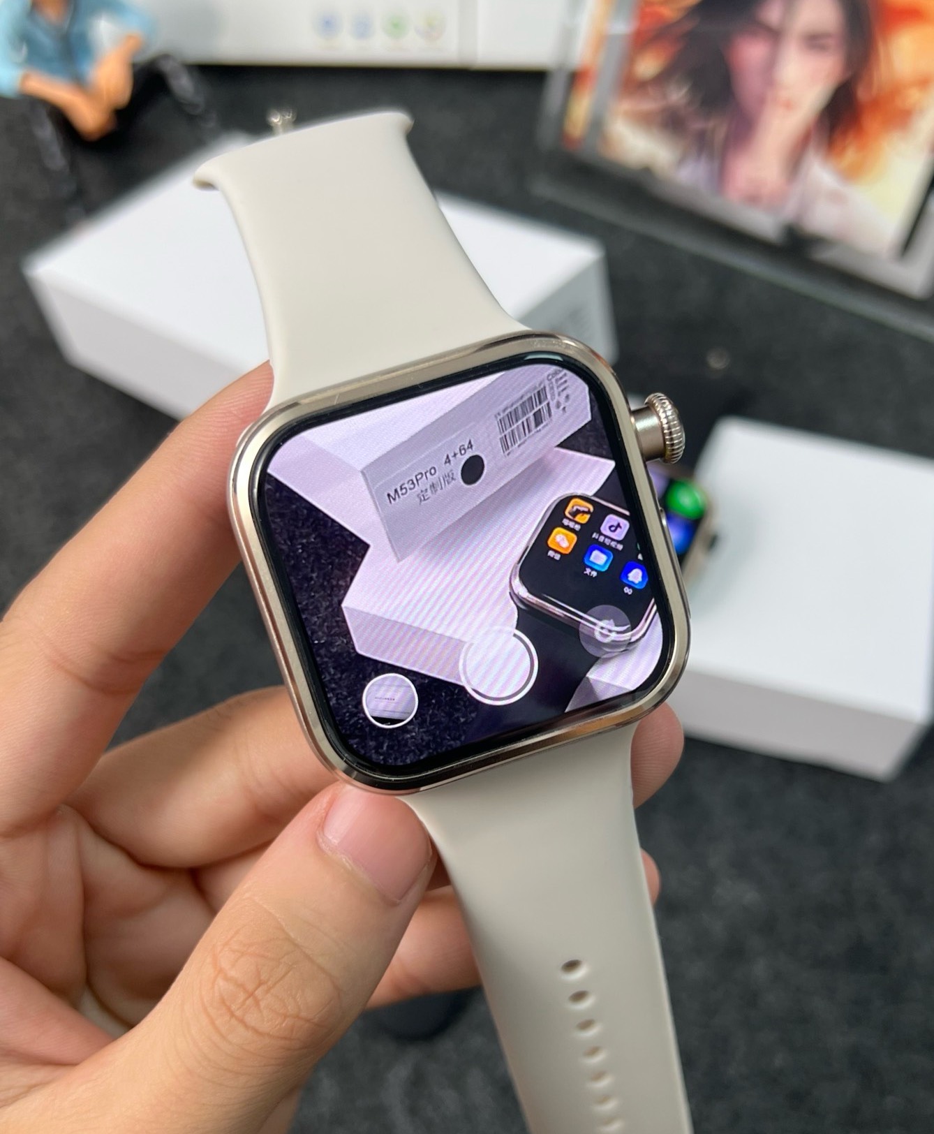 [와이드 스크린 M53Pro] W527 칩 스마트워치, - Smartwatches 리뷰 및 가격