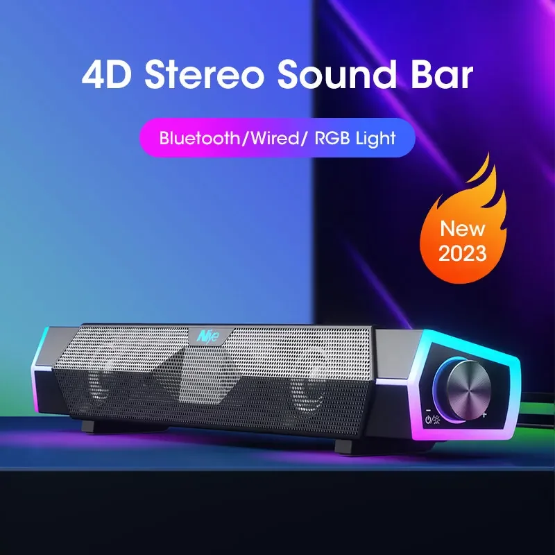 4D 스테레오 사운드 바 PC 스피커 서라운드 사운드  - Rgb Computer Soundbar For Pc 리뷰 및 가격