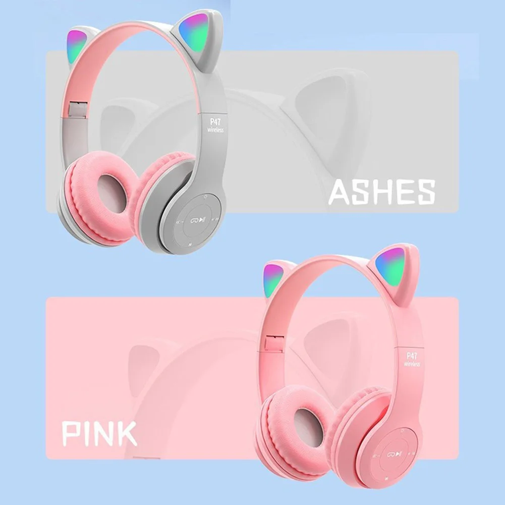 깜빡이는 LED 귀여운 고양이 귀 헤드폰 블루투스 무선 - Cat Ear Bluetooth Headset Led 리뷰 및 가격