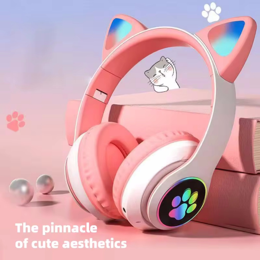 귀여운 고양이 귀 블루투스 호환 헤드셋 LED 무선 헤 - Cat Ear Bluetooth Headset Led 리뷰 및 가격