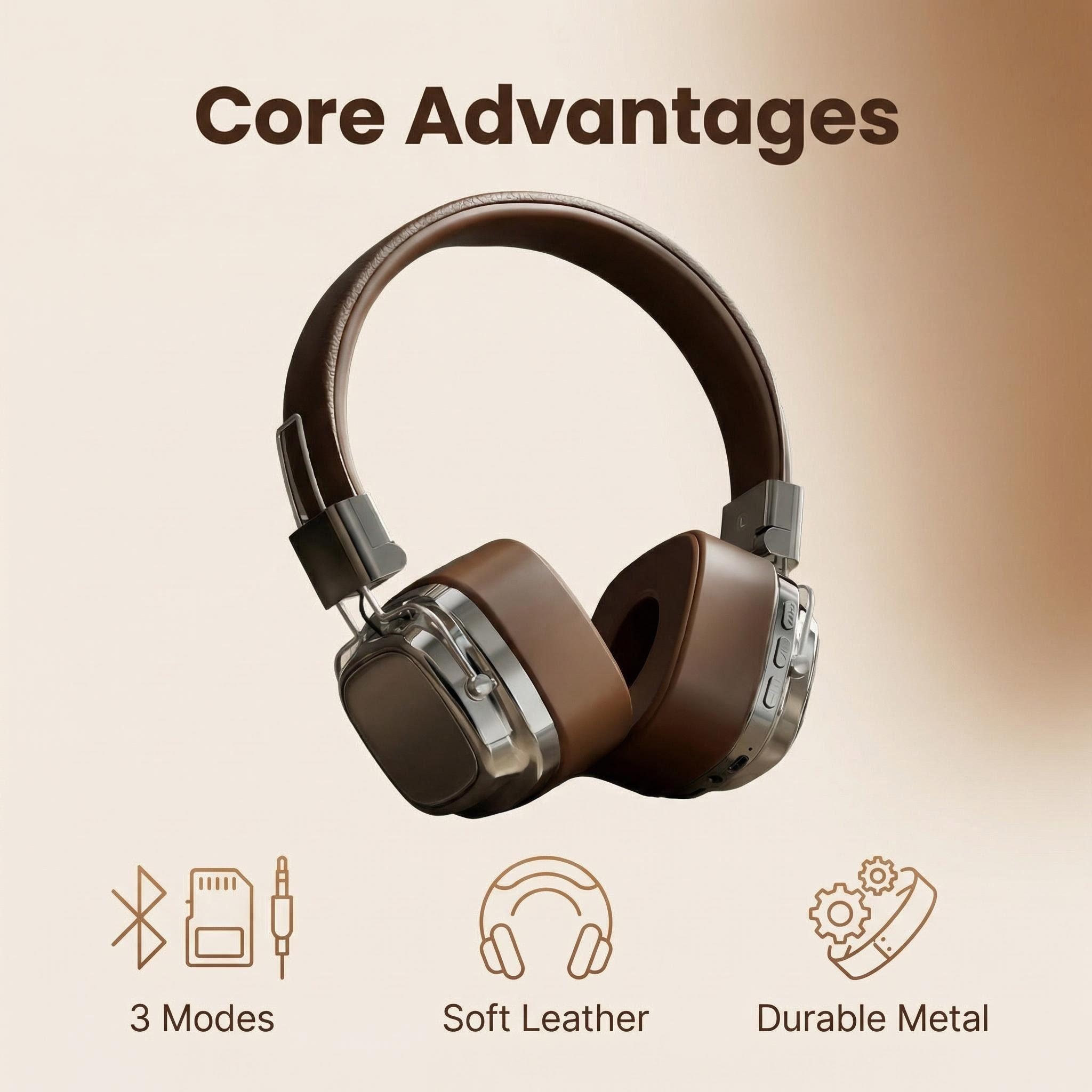 레트로 가죽 오버이어 헤드폰 무선 블루투스 5.3 접이 - Anc Wireless Over Ear Headphones 리뷰 및 가격