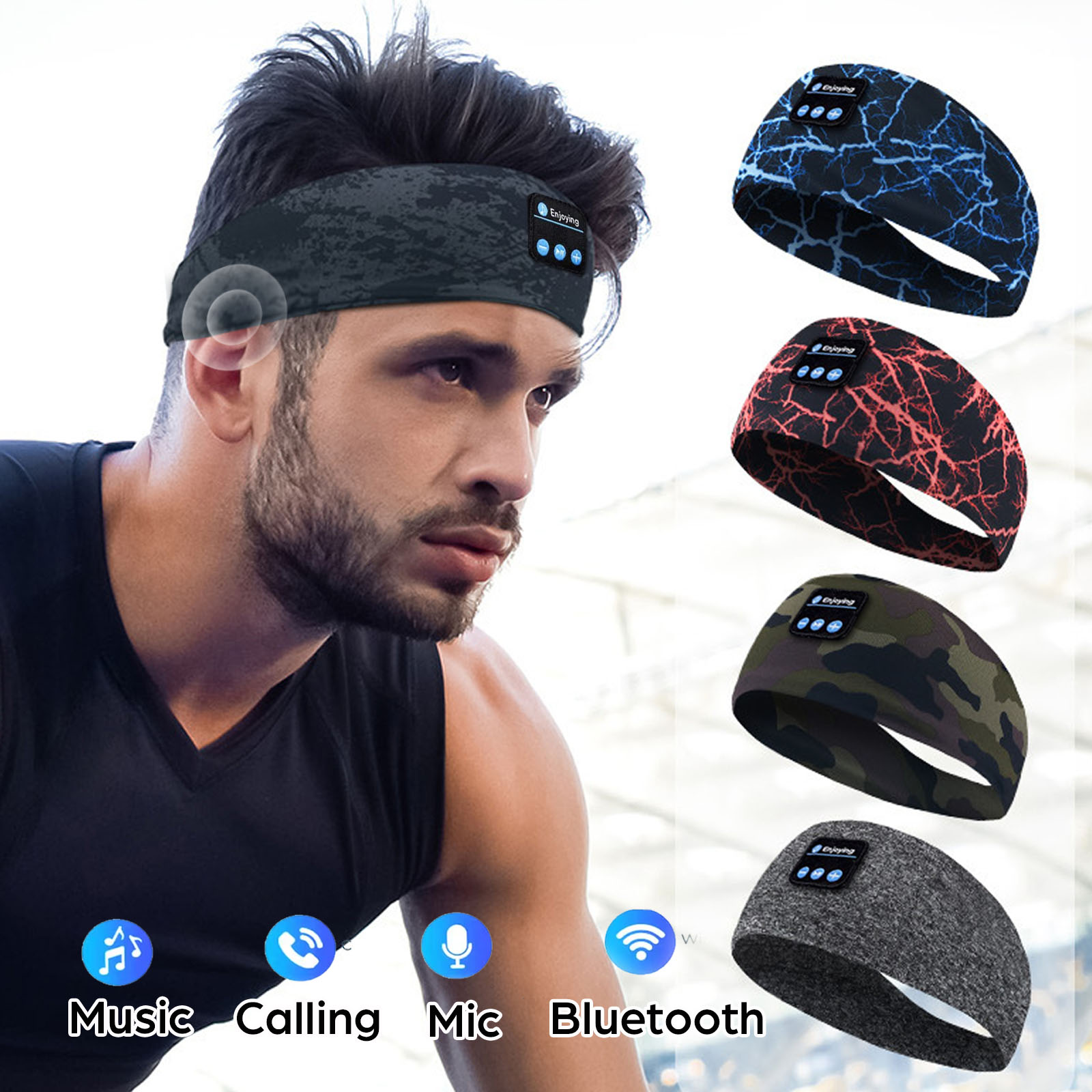 블루투스 이어폰 스포츠 헤드 밴드 탄성 무선 헤드폰 음 - Sleep Mask Headphones Bluetooth 리뷰 및 가격