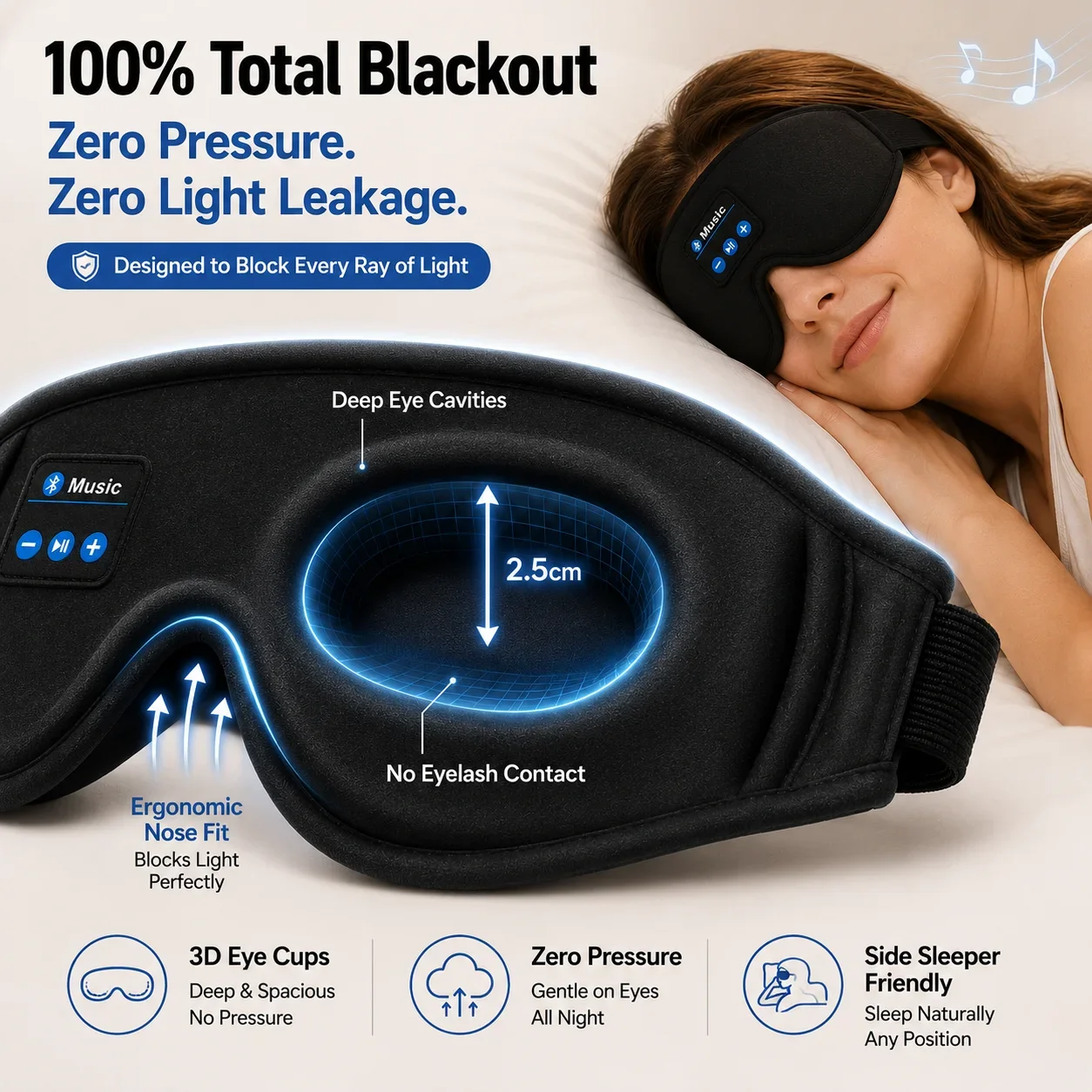 무선 수면 헤드폰 아이 마스크, 측면 수면자를 위한 마 - Sleep Mask Headphones Bluetooth 리뷰 및 가격