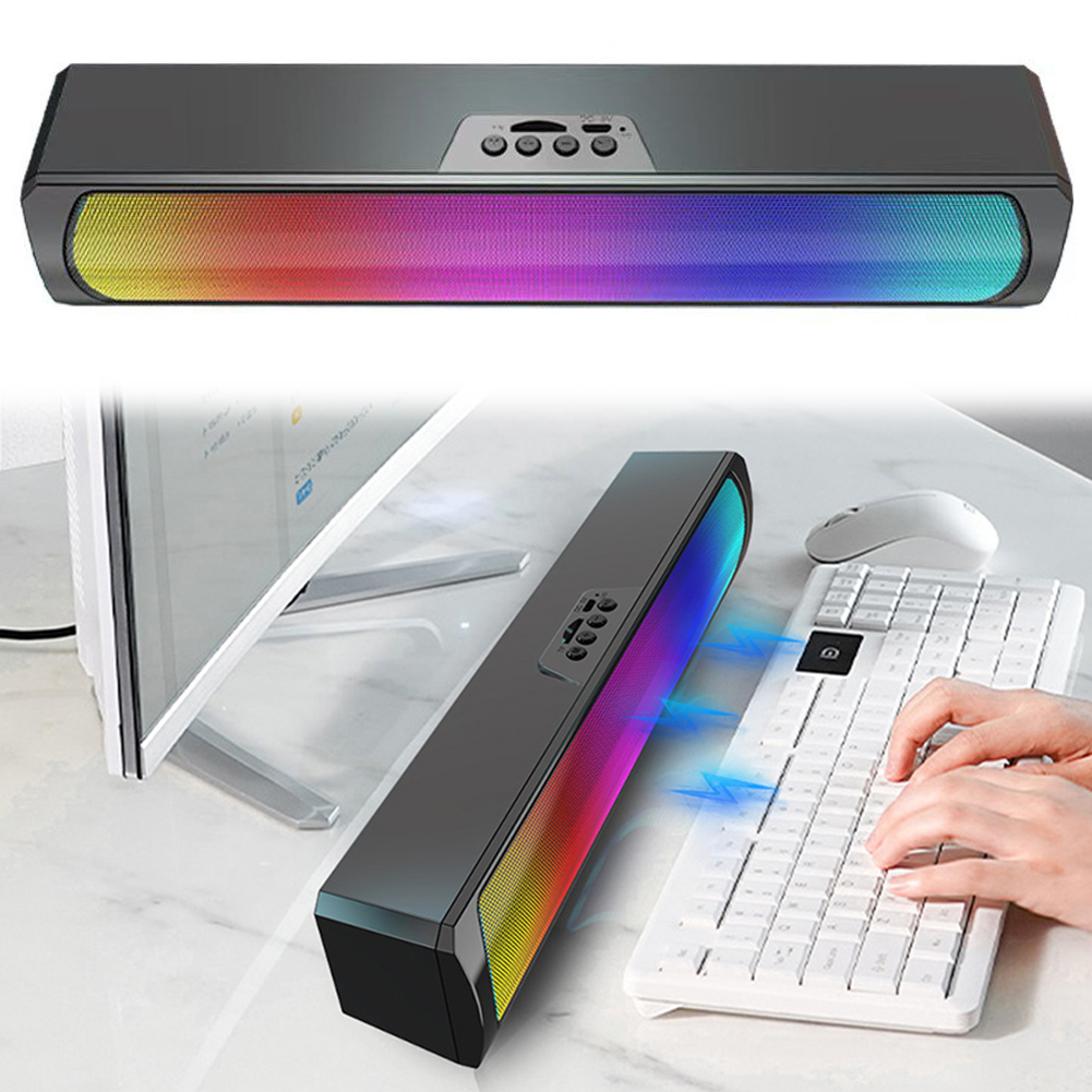 휴대용 컴퓨터 사운드 바 스피커 RGB 블루투스 호환  - Rgb Computer Soundbar For Pc 리뷰 및 가격