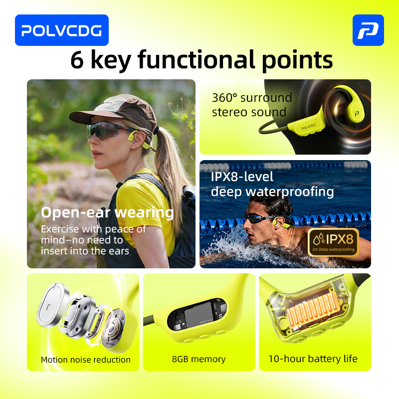 POLVCDG 8G 메모리 골전도 스포츠 수영 헤드폰  - Bone Conduction Running Headphones 리뷰 및 가격